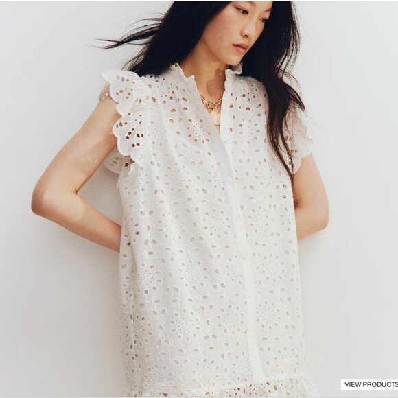 H&M White Eyelet Embroidery Dress – XXL (NWT) - Picture 2 of 2